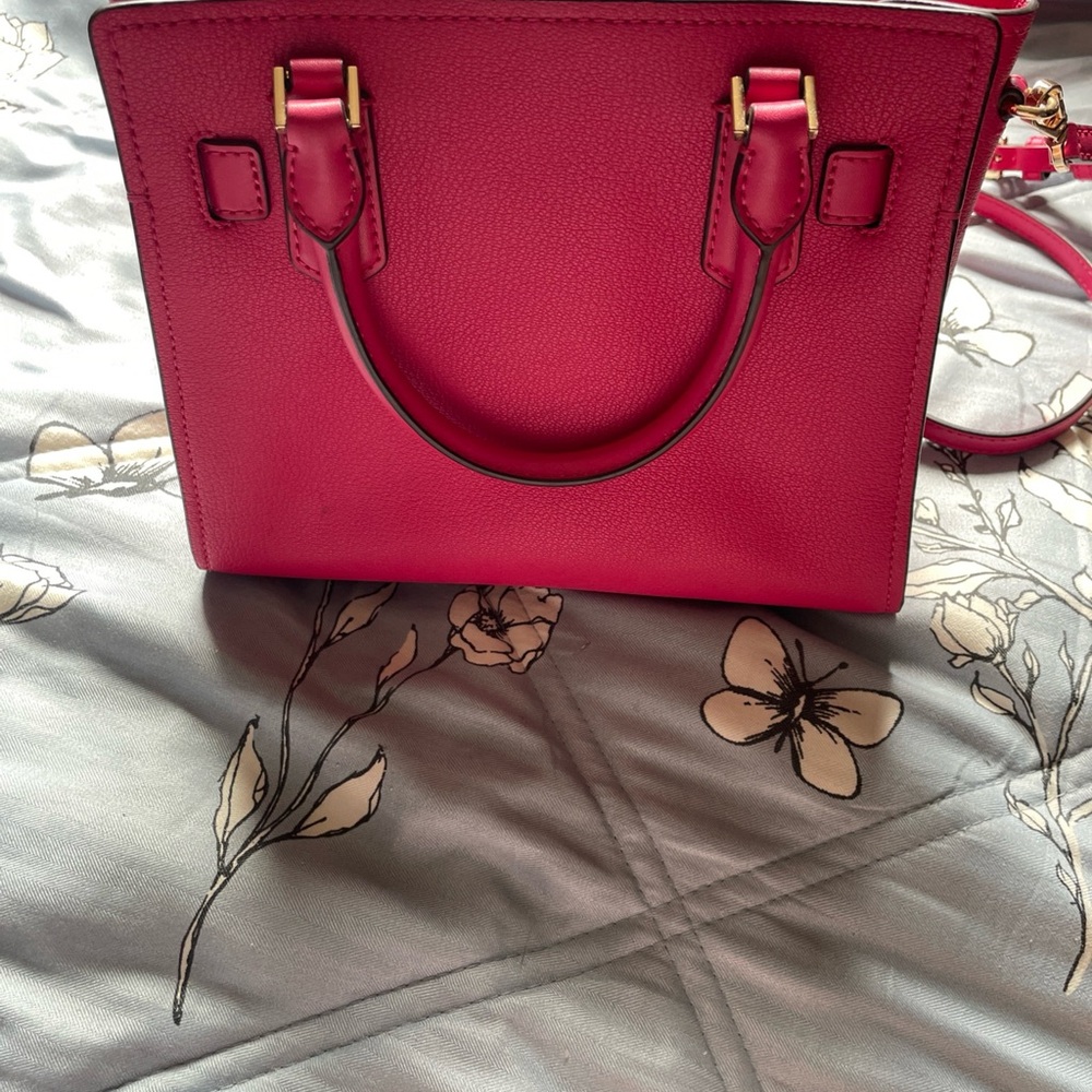 Michael Kors Hamilton Fuchsia Small Leather Satchel - Picture 3 of 10